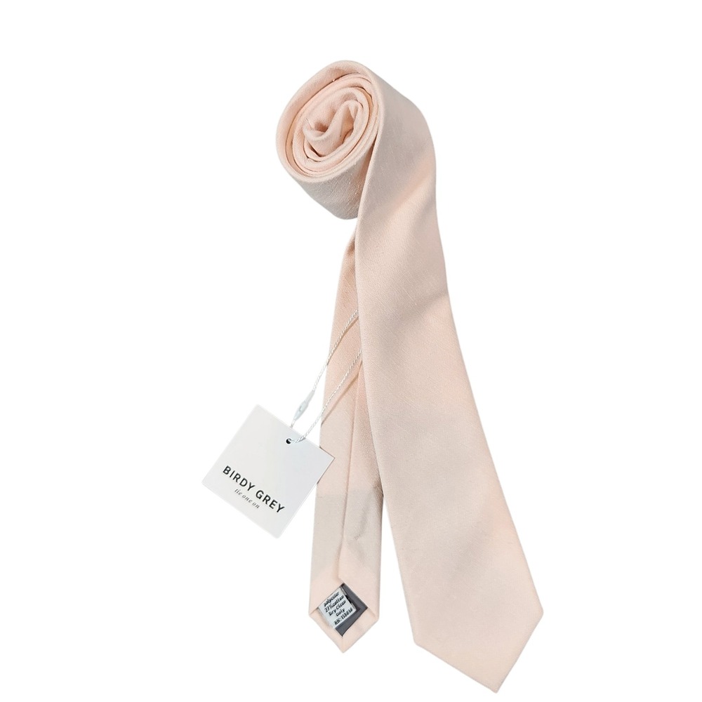 Birdy Grey Simon Necktie Mens One Size Pale Blush Matte Slim Wedding Tie NWT